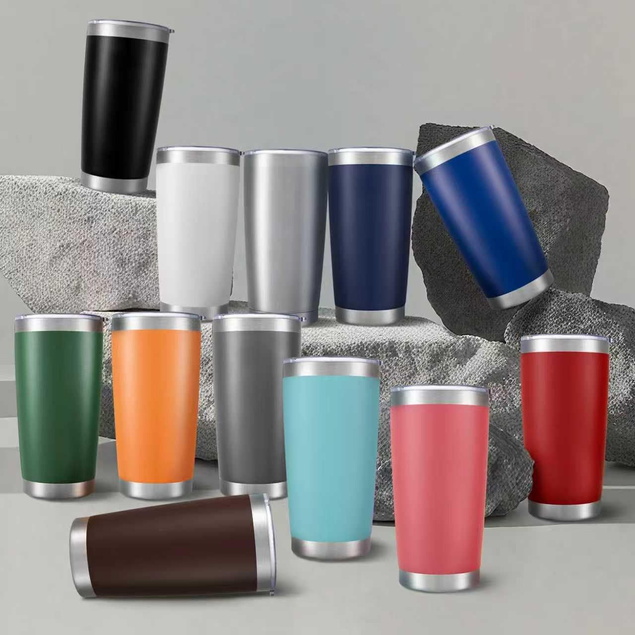 Skiennix 20 Oz Stainless Steel Insulated Tumbler - Double Wall Vacuum Coffee Mug in Black