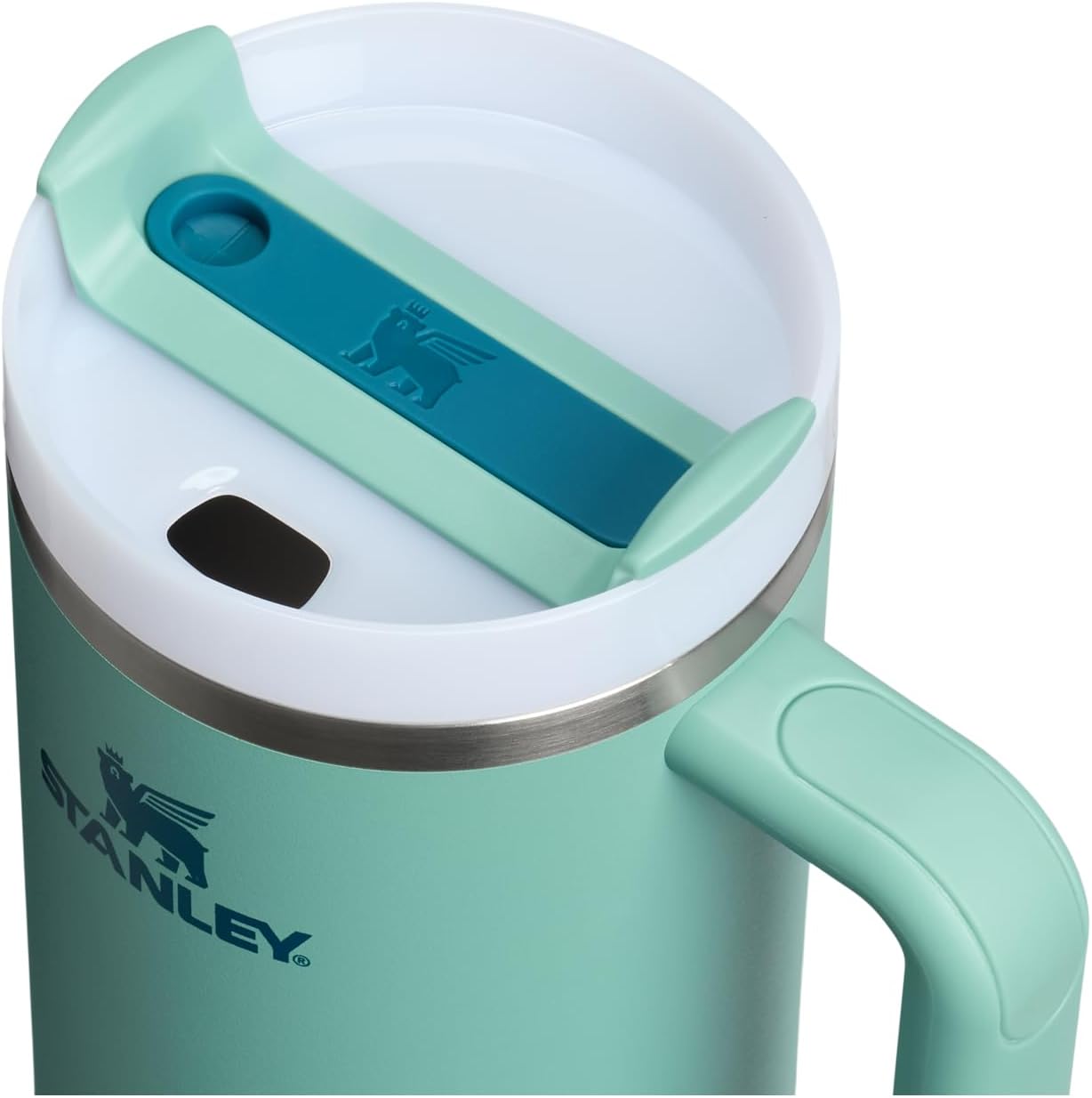 STANLEY Quencher H2.0 Tumbler - 40 oz Insulated Stainless Steel Cup with Handle & Straw | Spring Green