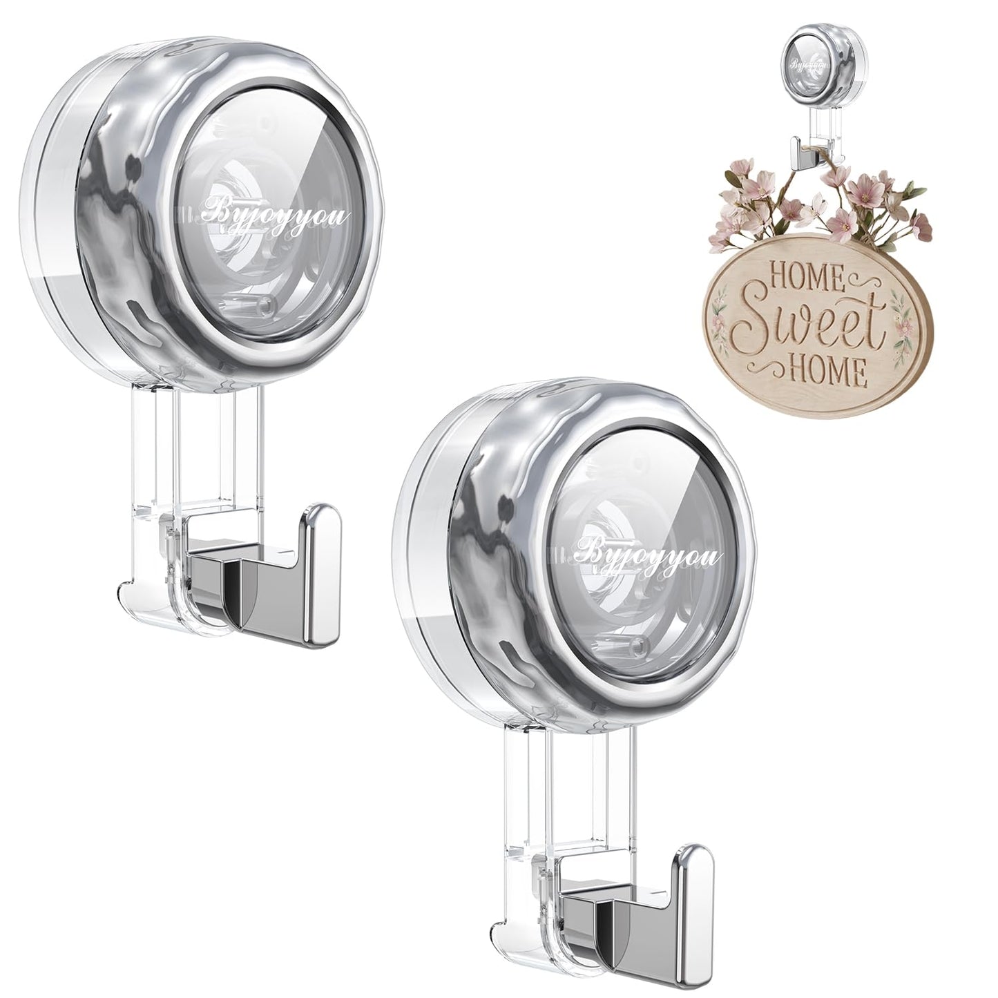Nicespce Heavy Duty Suction Cup Hooks, Strong Suction Hanger for Wreath, Shower, Window & Glass Door. Waterproof Outdoor Hooks for Bathroom Wall Hanging - Removable, No Drilling