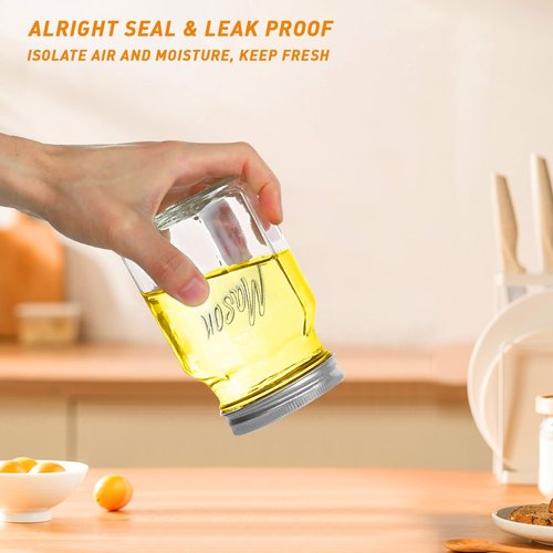 ELAORY Classic 16 Oz Mason Jars, 6 Pack Canning Jars, Regular Mouth, Airtight & Leak Proof, Dishwasher Safe, Microwave & Freezer Safe, 3.2 x 4.5 x 5.5 inches
