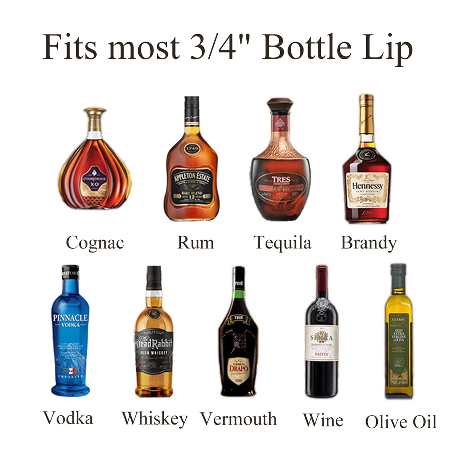 20 Pack Liquor Pour Spout, Liquor Bottle Pourers, Pour Spouts for Liquor Bottles with Dust Caps Seal Covers, Bar Tool, Hygienic, Dishwasher Safe