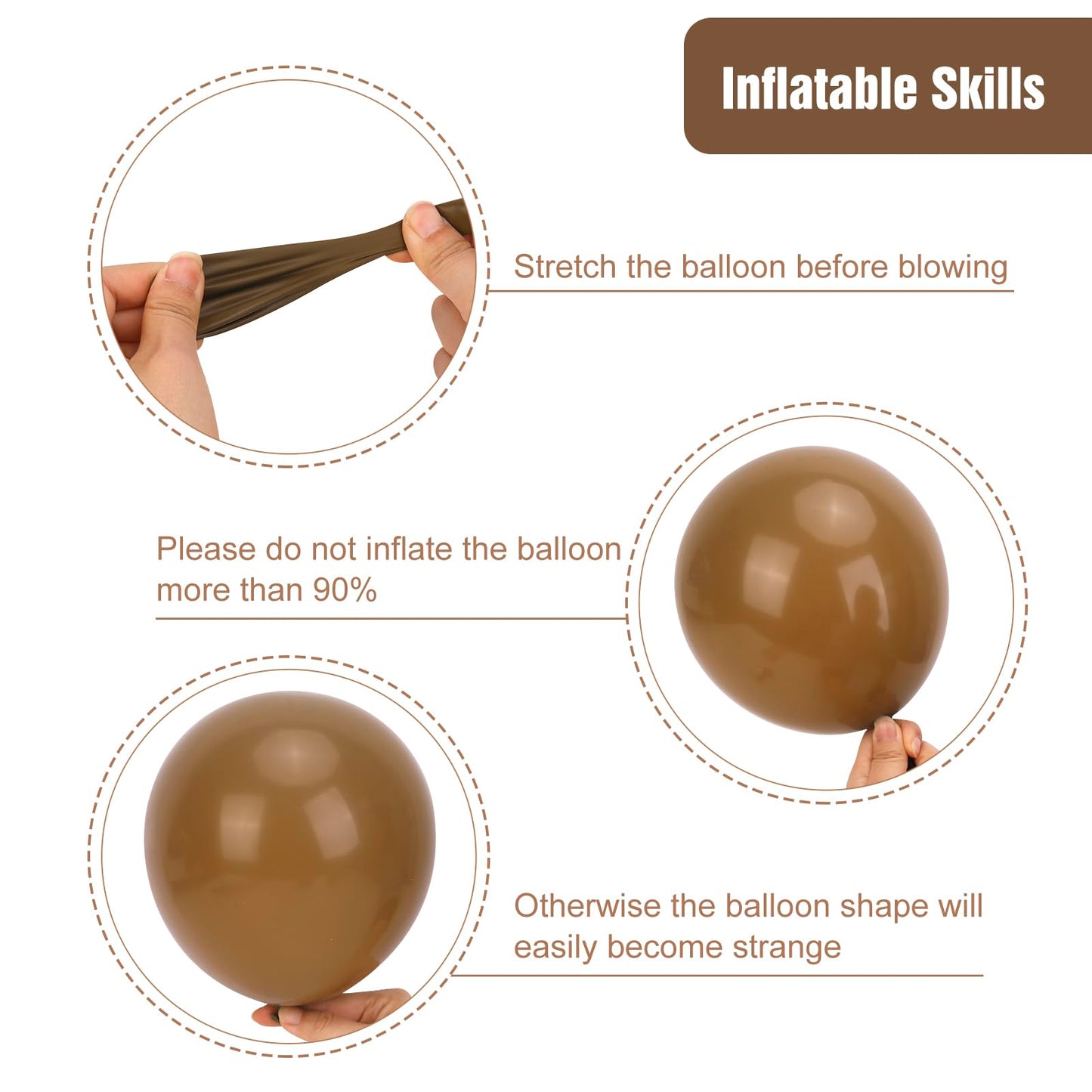 RUBFAC Brown Balloons 129pcs Different Sizes Pack of 18 12 10 5 Inch, Latex Boho Neutral Coffee Tan Balloon Garland Arch Kit for Safari Baby Shower Decorations Jungle Fall Bear Themed Birthday Party