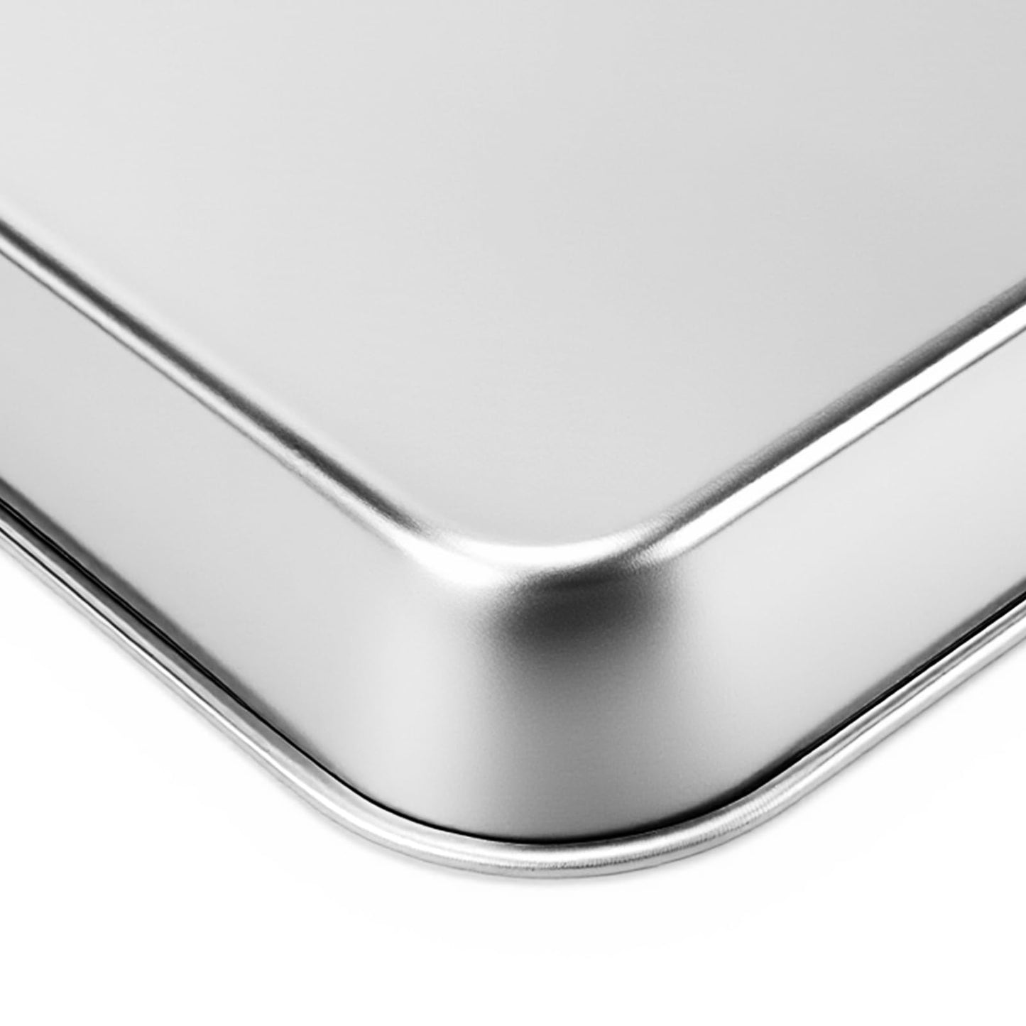 LEXININ Baking Sheet Set, 11.8 x 15.7 x 1 Inch, 8-Piece Stainless Steel Cookie Pan, Silver