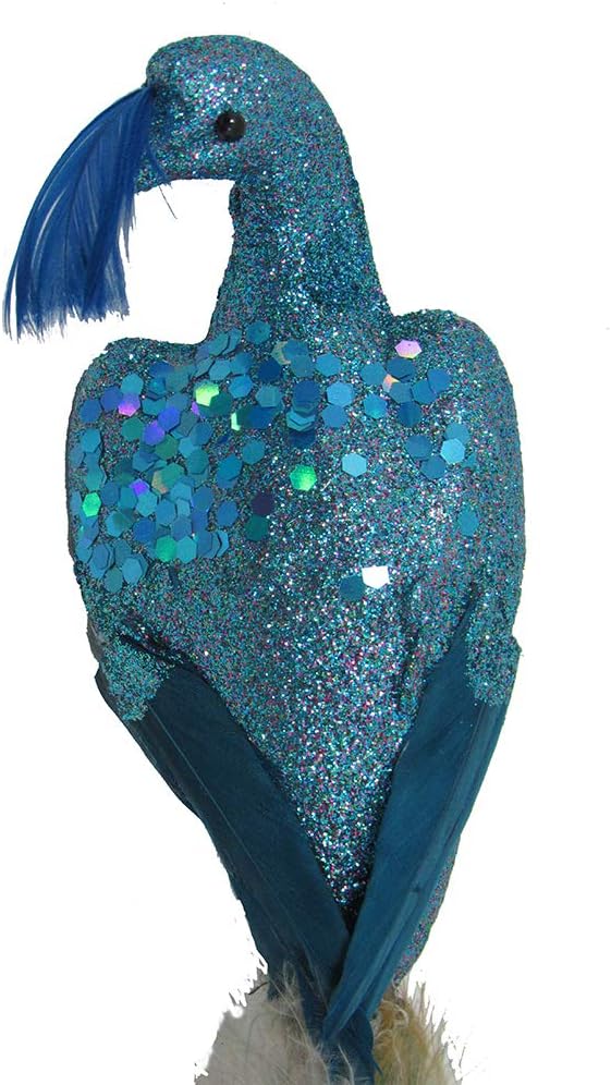 18-Inch Decorative Peacock Feather Clip by Kurt Adler - Elegant Home Accent