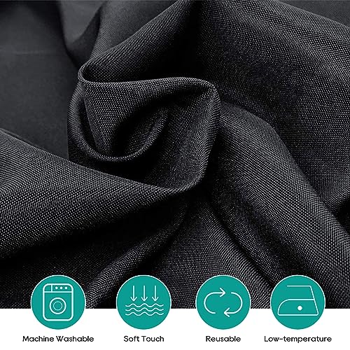 Surmente 10 Pack 120 Inch Black Round Tablecloth for Events & Dining