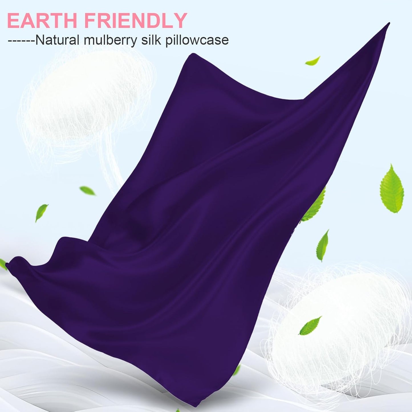 Skiennix Silk Pillowcases - 2 Pack Queen Size with Hidden Zipper | Mulberry Silk for Hair & Skin - Purple