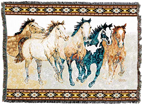 Stepping Out Blanket by Pure Country Weavers - John Saunders Cotton Throw (72x54) Made in USA