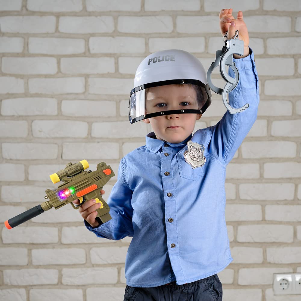 ArtCreativity LED Uzi Style Toy Gun - 12.5 Inch Light Up Machine Gun Toy with Realistic Sound Effects, Cool Pretend Play Gun for Kids, Fun Gift Idea for Boys & Girls - Batteries Not Included