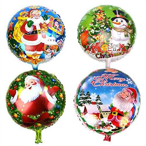 12pcs Christmas Aluminum Foil Santa Clause Balloons Party Supplies Decoration