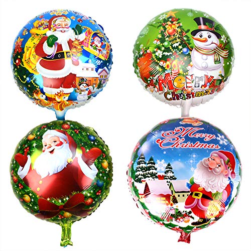 12pcs Christmas Aluminum Foil Santa Clause Balloons Party Supplies Decoration
