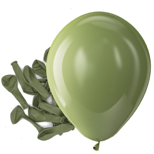 Bezente Sage Green Latex Party Balloons - 150 Pack 5 Inch Matte Small Olive Green Helium Balloons for Birthday Bridal Shower Wedding Graduation Anniversary Safari Jungle Party Decorations