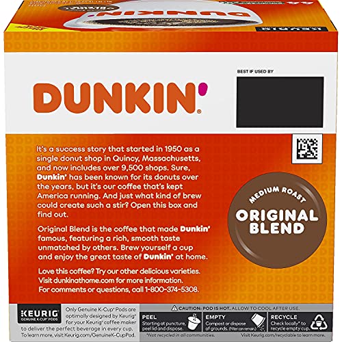 Dunkin' Donuts Original Blend Coffee K-Cup Pods Medium Roast 44-Count Pack