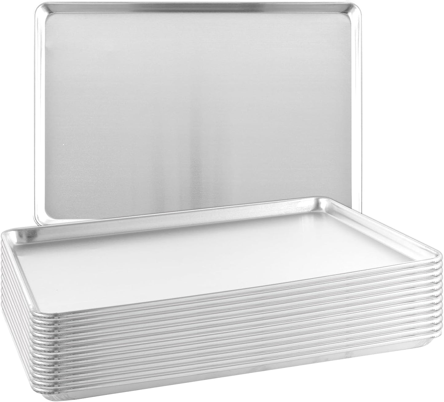 TENUP 12 Pack Aluminum Full Sheet Pans - Heavy Duty Baking Trays, 26" x 18", Warp-Resistant & Rust-Free