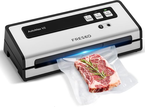 FRESKO Vacuum Sealer Machine - Automatic Bag Detection & 0.2-Inch Heating Strip | Compact Food Sealer Starter Kit