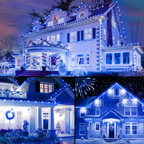 Brightown 2 Pack Blue and White C9 LED Christmas String Lights - 33ft