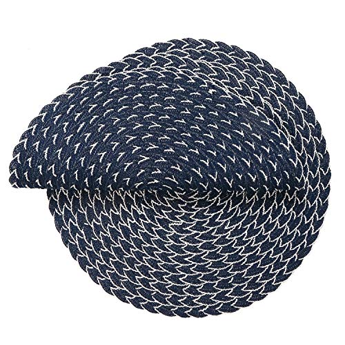 SHACOS Round Placemats Set of 8 Washable 15 inch Round Table Mats Braided Non Slip Fabric Place Mats for Dining Table Indoor Outdoor (Mixed Color Pea Green, 8)