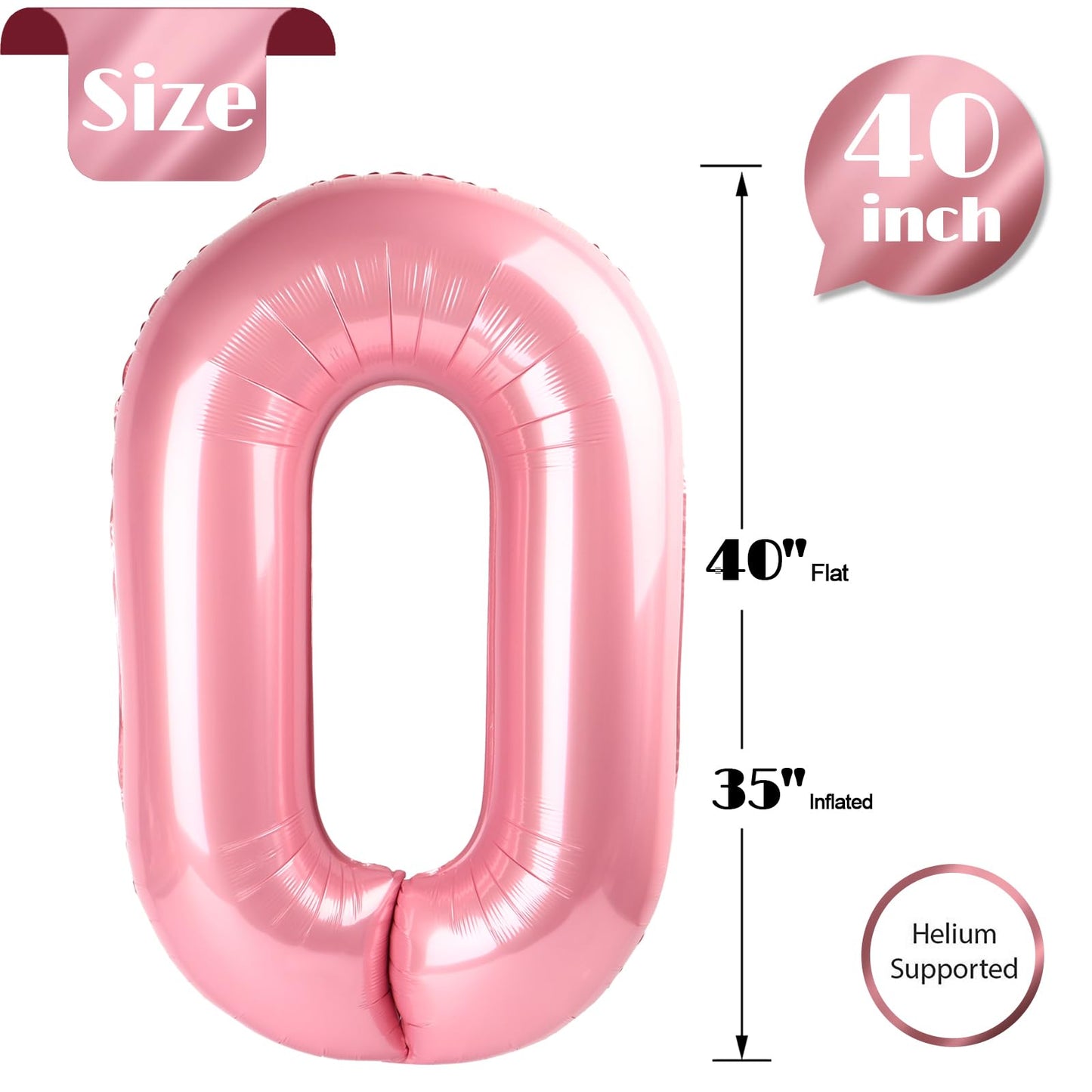 Pearlescent Pink Number 13 Balloons 40 inch, 13 Number Balloons, 13th Birthday Decorations for Girls 13 Year Old Pastel Pink Party Supplies