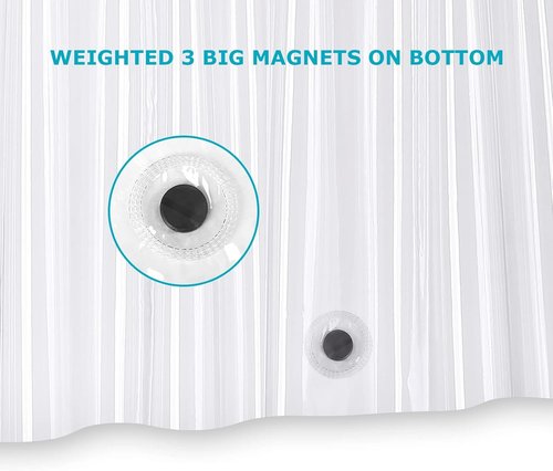 Frosty Shower Curtain Liner - Heavy Duty 10G Vinyl | Waterproof 72 x 72 Inches for Bathroom