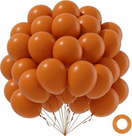 Burnt Orange Balloons - 12-Inch Latex Balloons | 50-Pack for Fall-Themed Parties & Celebrations