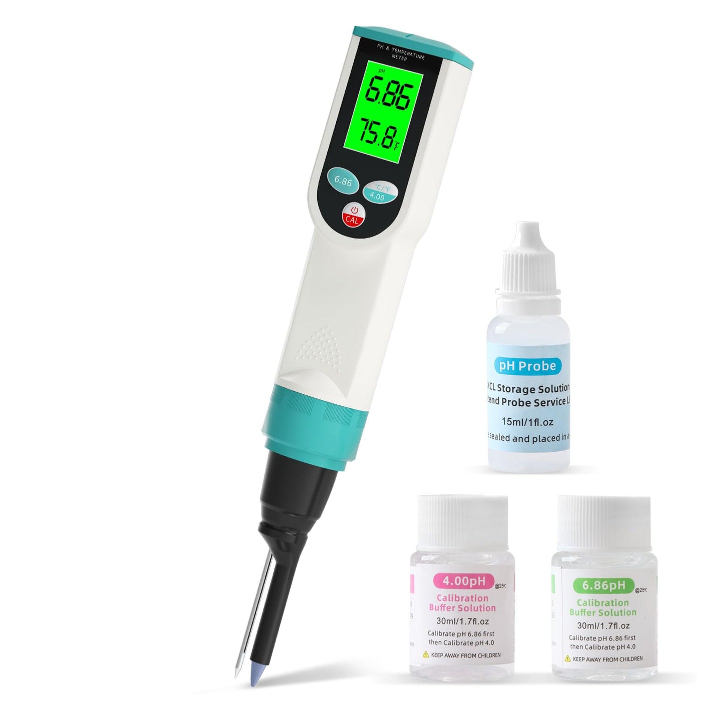 Yewhick Food pH Meter, Digital Waterproof pH Tester with High Accuracy pH/Temperature Probe, Ideal for Sourdough, Cheese, Solid Samples, and Liquid Foods, 0.01 Resolution
