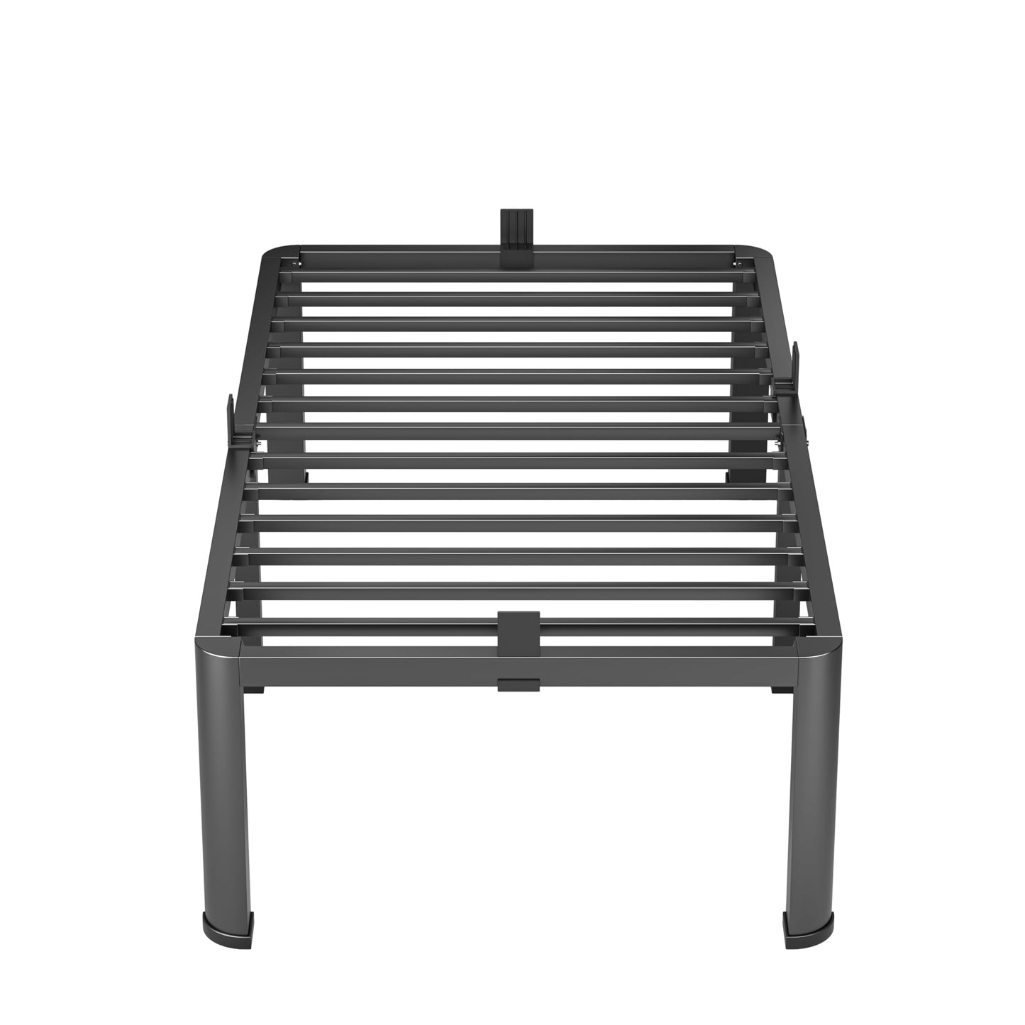 VIPSHOW 18 Inch Twin Heavy Duty 3500 lbs Bed Frame with Round-Corner Legs & Anti-Squeak Design – Quick Assembly Metal Platform, No Box Spring Needed
