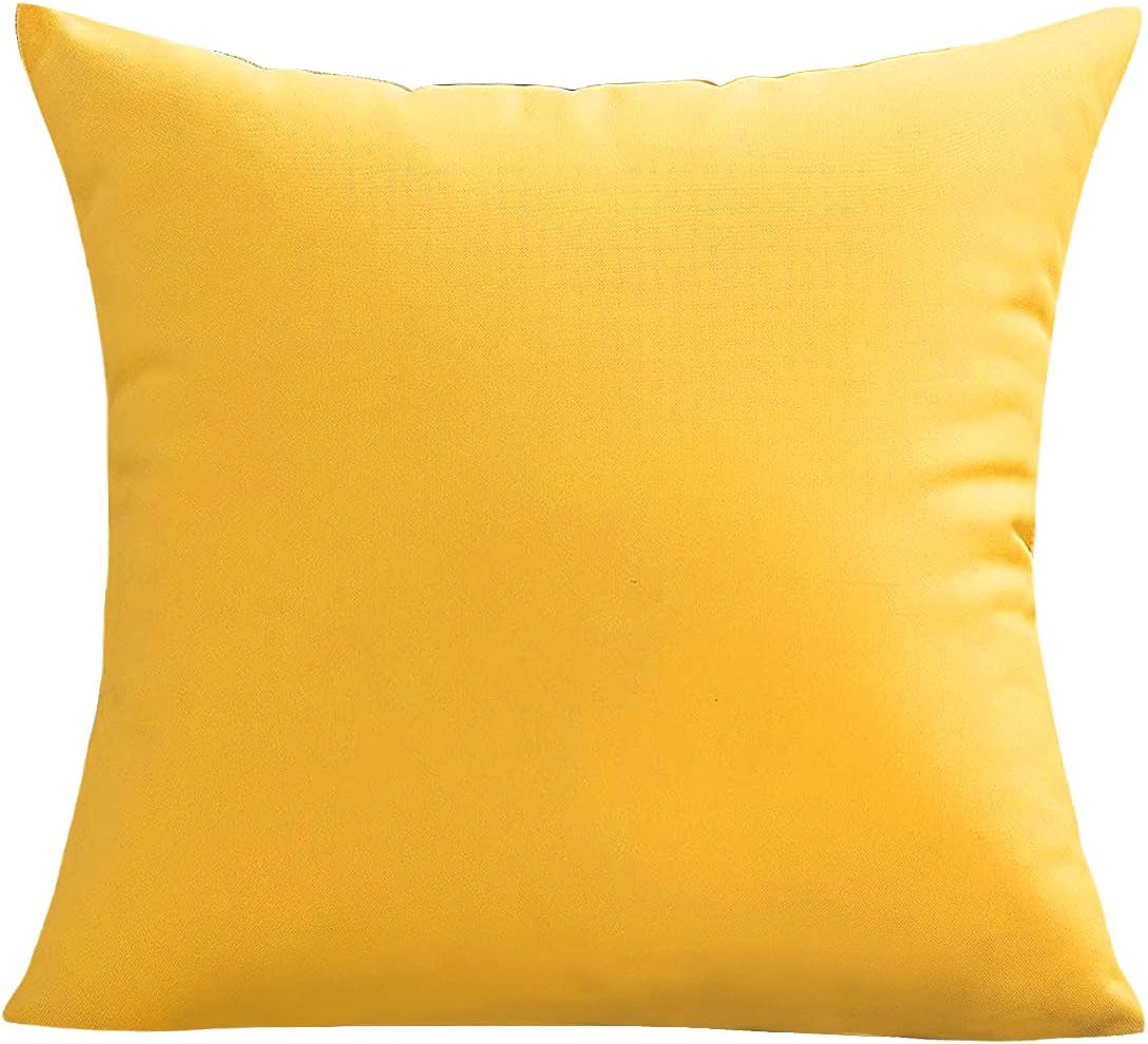 VAKADO Outdoor Waterproof Throw Pillow Covers - Set of 2 Decorative Yellow Cushions | 18x18 for Patio & Garden