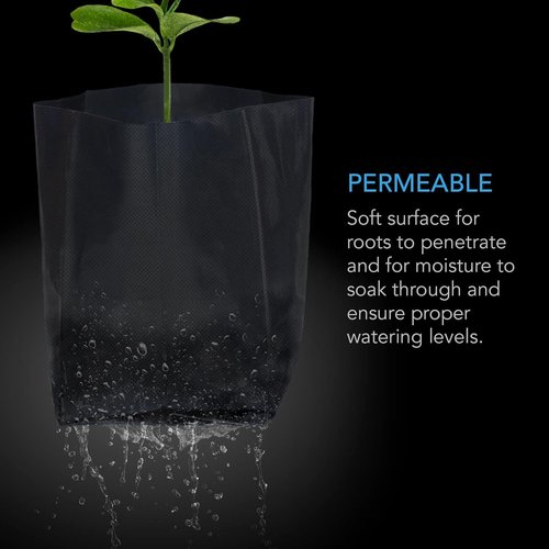 AC Infinity Nursery Bags - 1 Gallon Non-Woven Fabric Plant Pots | 50-Pack for Seed Starting & Transplanting