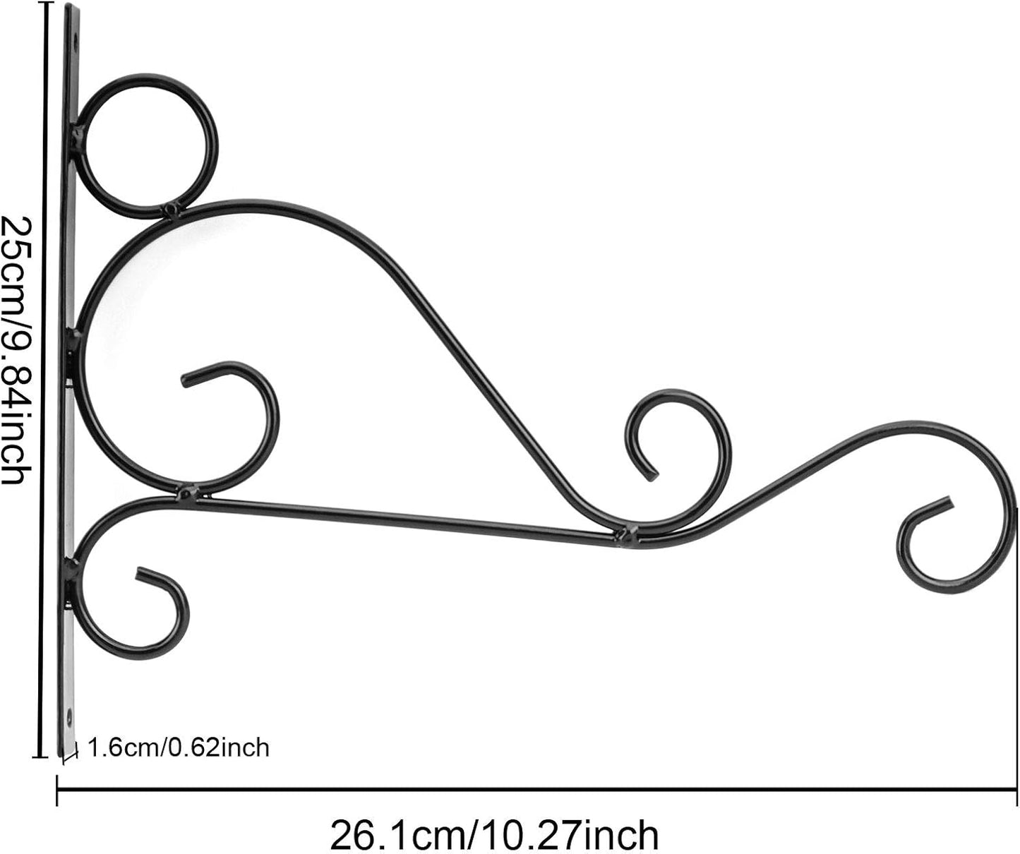 KEILEOHO 10-Inch Metal Plant Bracket - 6 PCS Wall-Mount Hangers for Indoor/Outdoor Decor
