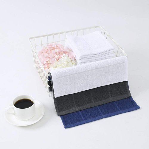 Glynniss Dishcloths - Highly Absorbent 100% Cotton Kitchen Dish Rags | 12-Pack Gray Cleaning Cloths