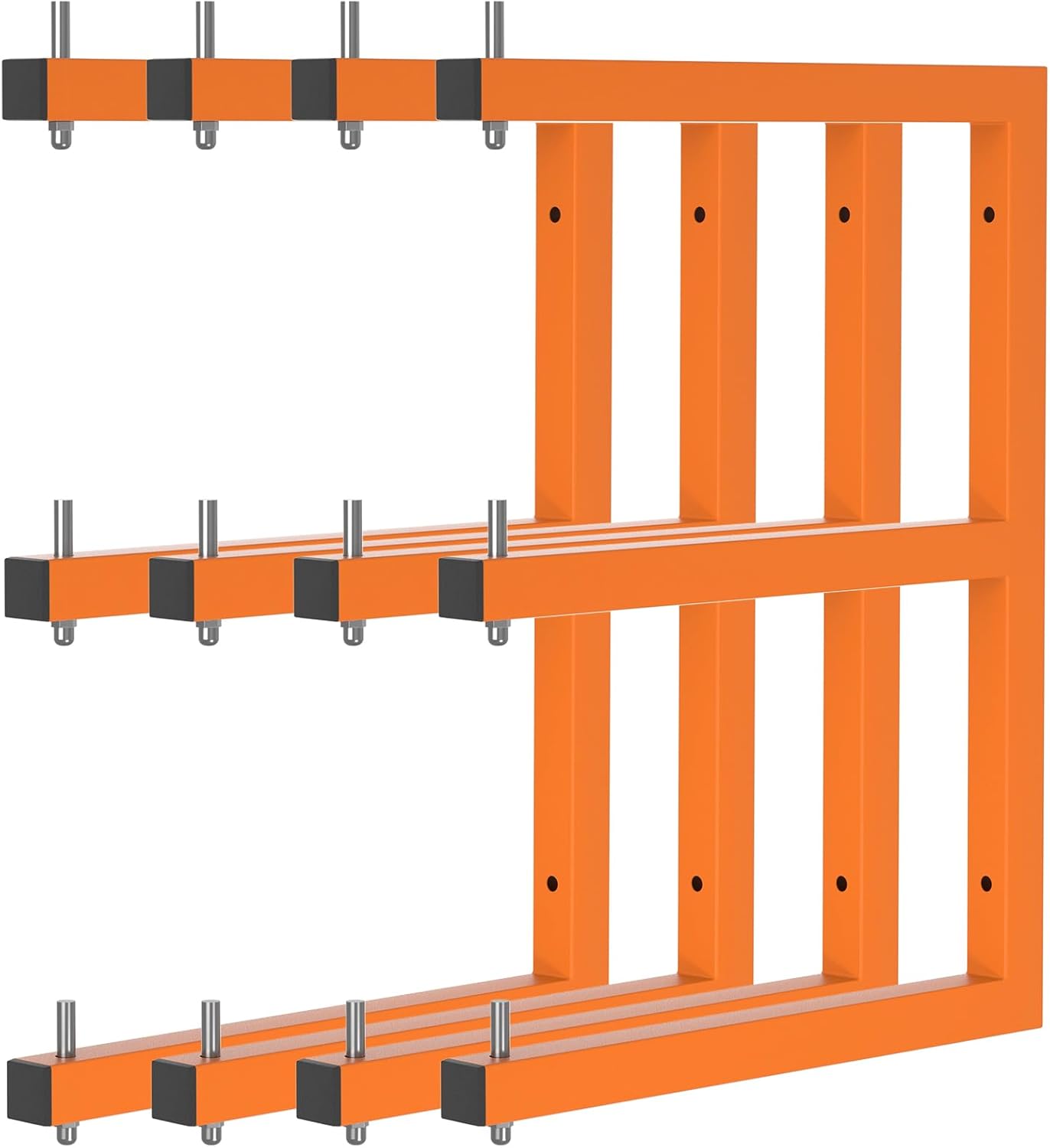 Lumber Rack Heavy-Duty Wall-Mounted Lumber Storage System | 1320 LB Capacity, 6-Level Organizer, Orange (4 Pack)