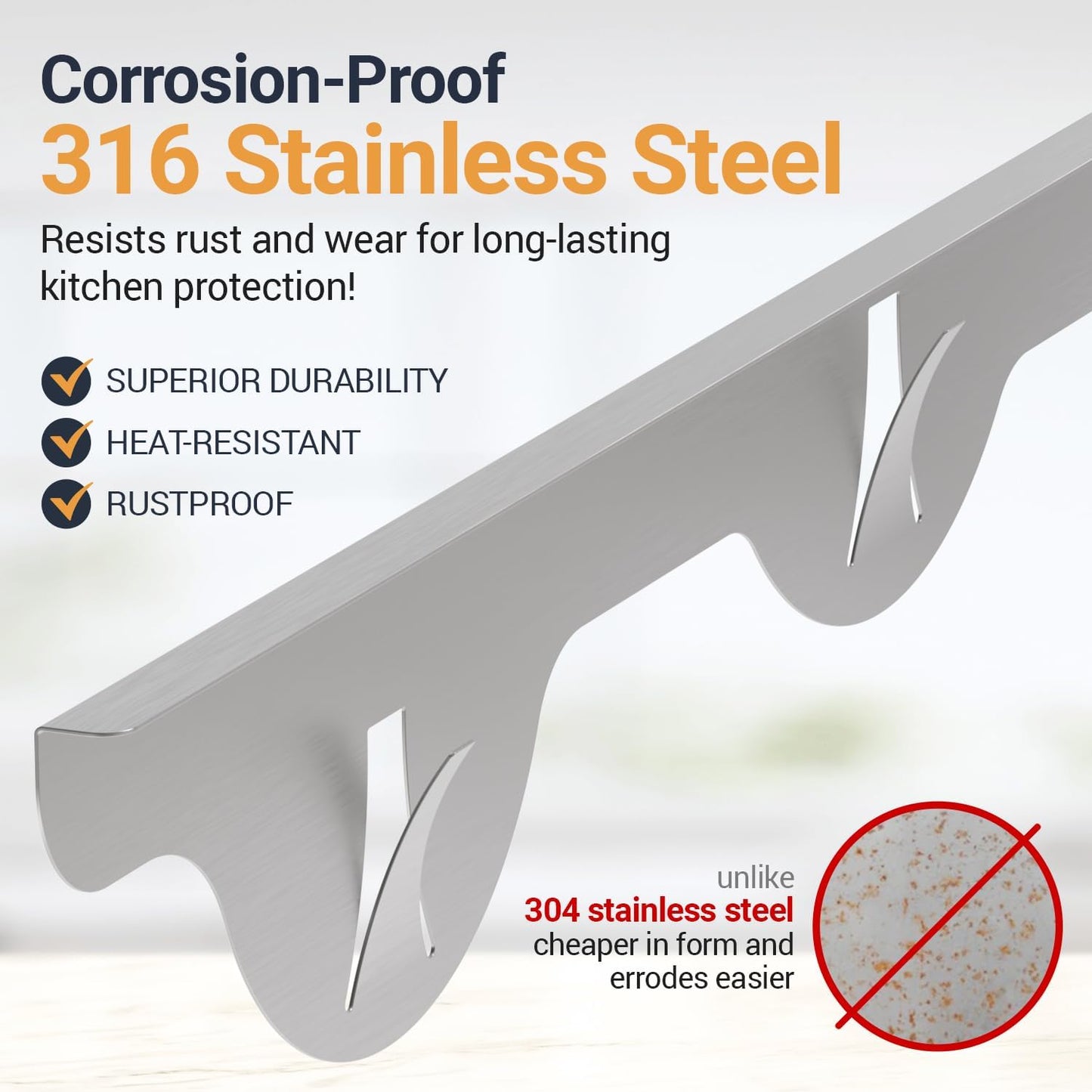Linda’s Essentials Stainless Steel Stove Gap Covers - Heat Resistant Oven Filler (2 Pack, 23.4 Inches, Silver)