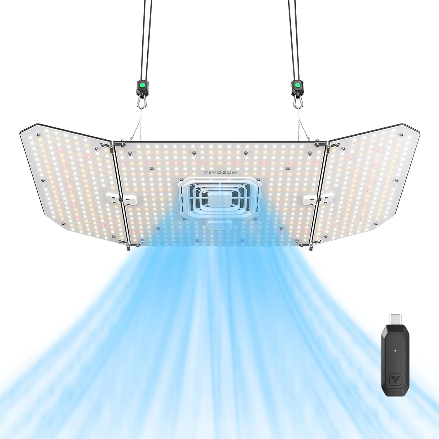 VIVOSUN LED Grow Light - 200W AeroLight Wing with Integrated Fan & GrowHub Controller | 3x3/4x4 Coverage