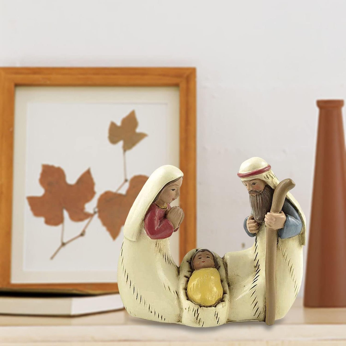 Miniature Holy Family Nativity Figurine - 2.56 Inch Tabletop Christmas Decoration