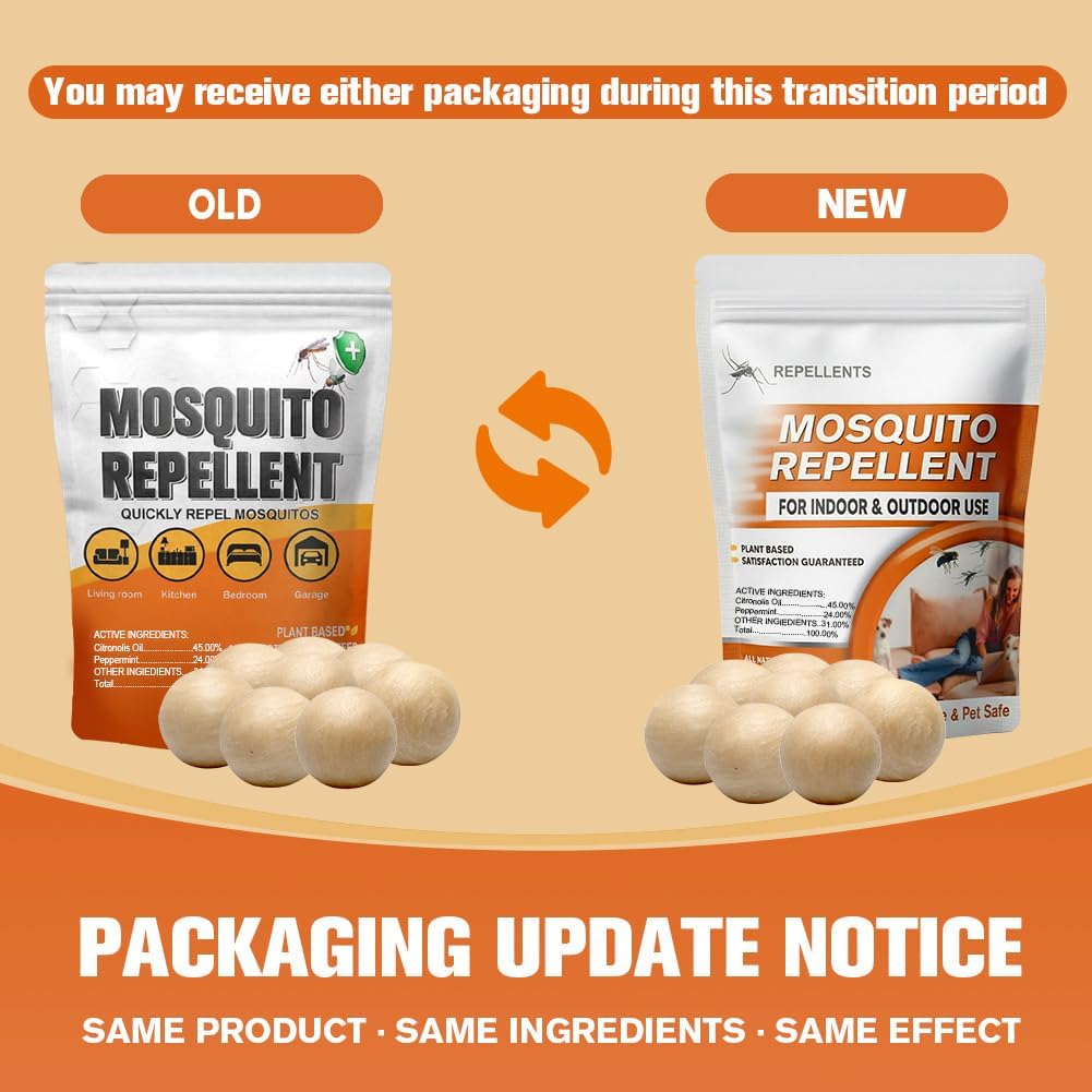 SCFKAOF Mosquito Repellent Balls - Effective Outdoor & Indoor Deterrent | 120 Sq. Ft Coverage, 60 Days Protection - 8 Packs