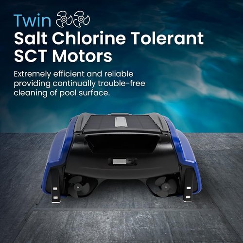 Betta SE Solar Powered Robotic Pool Skimmer - 24/7 Cleaning with Twin Motors | Blue