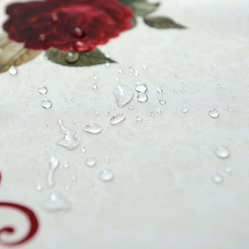 SUTAVIA Lace Embroidered Table Cloth,Rectangular Farmhouse TableCover,Classic Oblong Antique Flower Decor Macrame Tablecloth (Burgundy, Rectangle/Oblong,60 x 84 Inch,6-8 Seats)