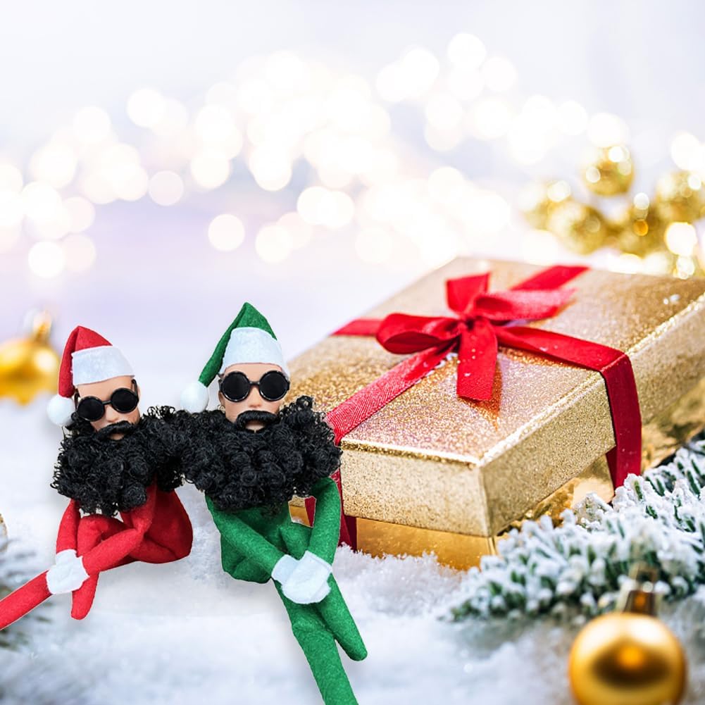 Skiennix Christmas Elf Doll Plush Toy - Funny Handmade Elf with Sunglasses for Holiday Gifts | Green