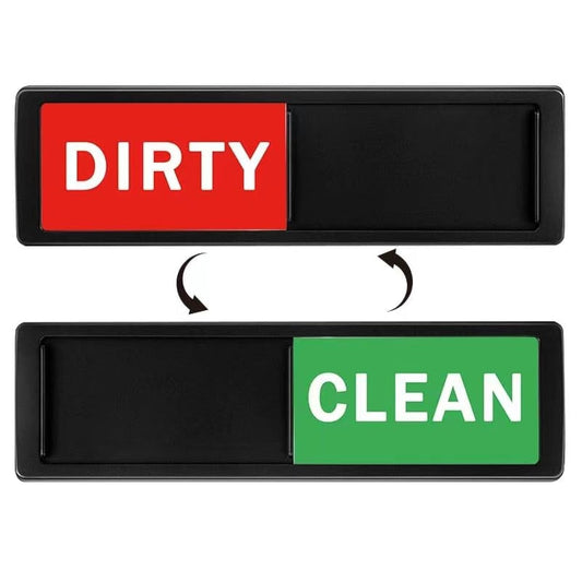 1PC Dishwasher Magnet Clean Dirty Sign - Heavy Duty Magnet with Optional Stickers - Easy to Use, Convenient and Stylish/Black