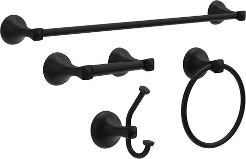Delta Toilet Paper Holder - Spring Loaded Design | Matte Black | Wall Mount Bathroom Accessory