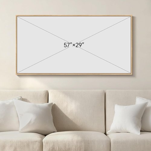 Framed Neutral Abstract Wall Art - Extra Large Black & Beige Canvas Print | Modern Mid-Century Decor 30x60 Inch