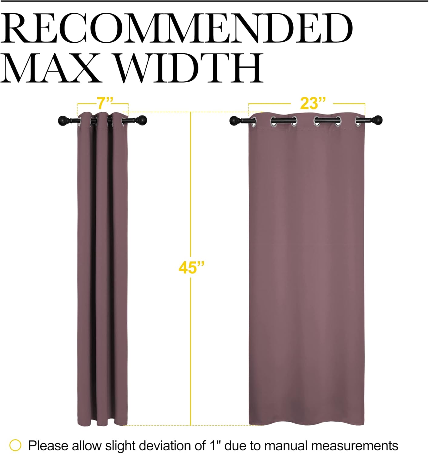 NICETOWN Blackout Curtain Panels - Thermal Insulated Draperies, 1 Pair, 29"x45", Dry Rose