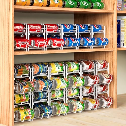 Simple Houseware 4-Pack Stackable Can Dispenser Organizer - White