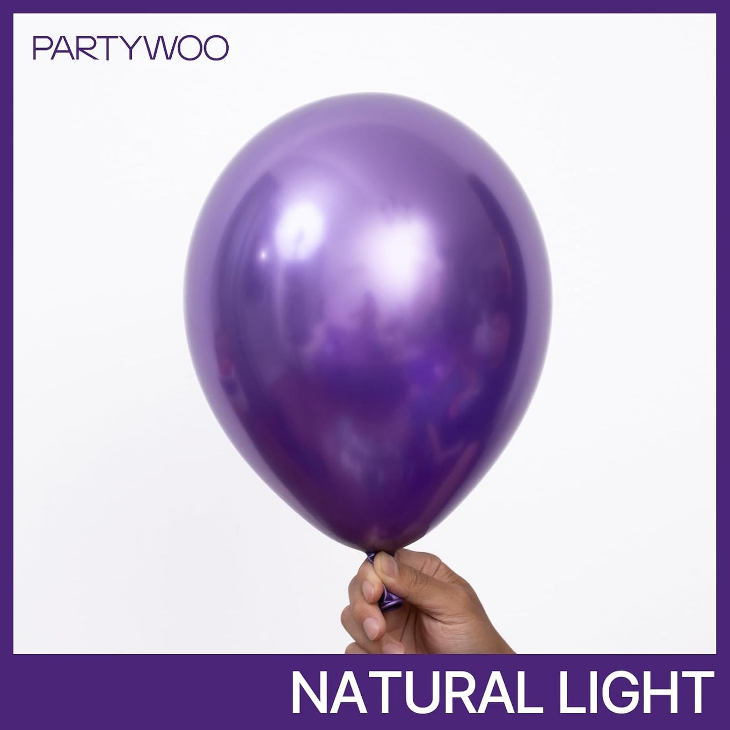 PartyWoo Metallic Purple Balloons - 140-Piece Chrome Balloon Arch Kit for Graduation & Birthday Celebrations | Various Sizes