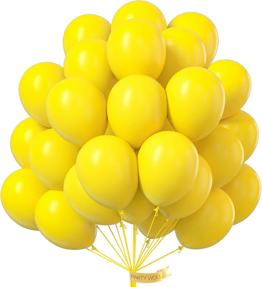PartyWoo Yellow Balloons - 101pcs 12 Inch Latex Helium Balloons for Birthday & Baby Shower Decor