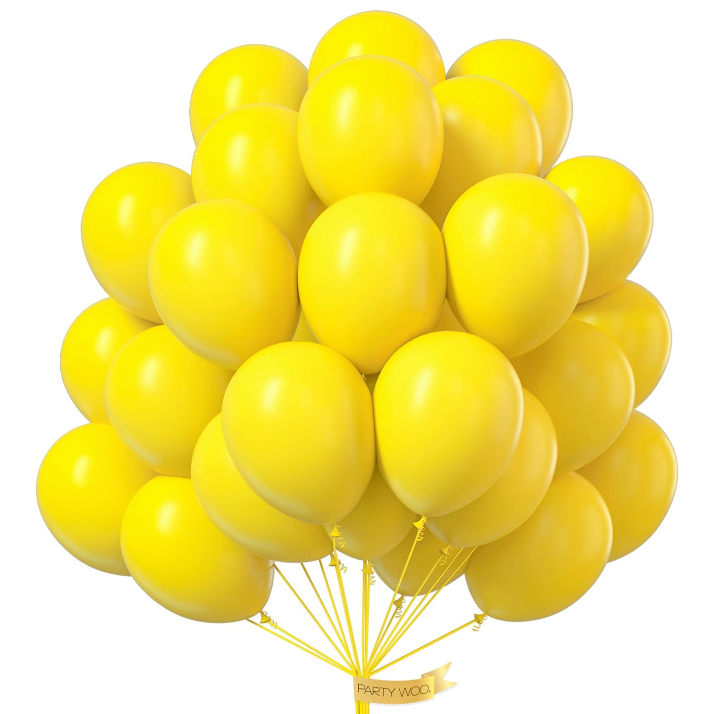 PartyWoo Yellow Balloons 100pcs 12 Inch Yellow Latex Helium Balloons for Birthday Baby Shower Graduation Sunflower Anniversary Engagement Bee Hawaiian Beach Lemon Theme Party Decorations Yellow-Y55