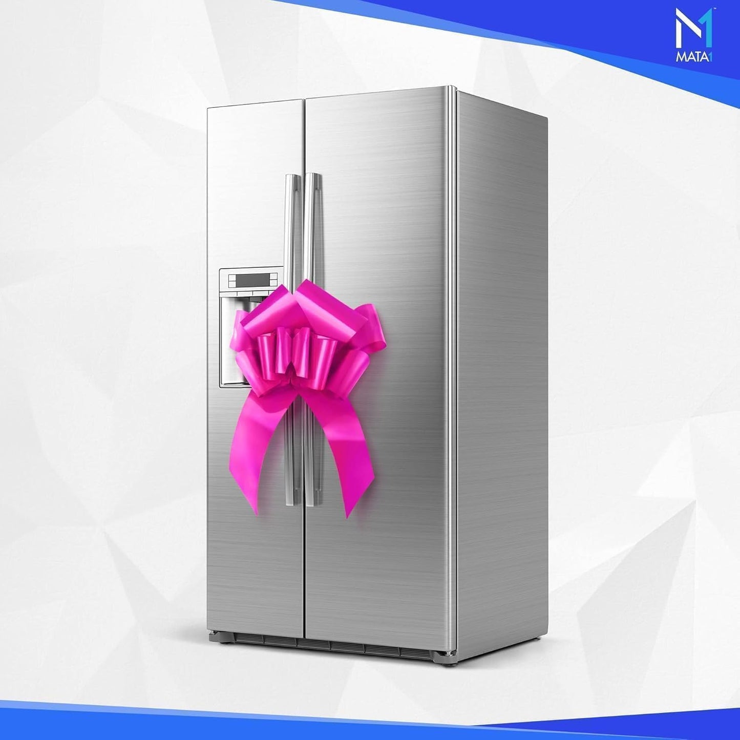 Mata1-USA Huge Pink Car Bow - 30 Inch Gift Wrapping Bow for Large Decorations | 12 Loops & Suction Cups