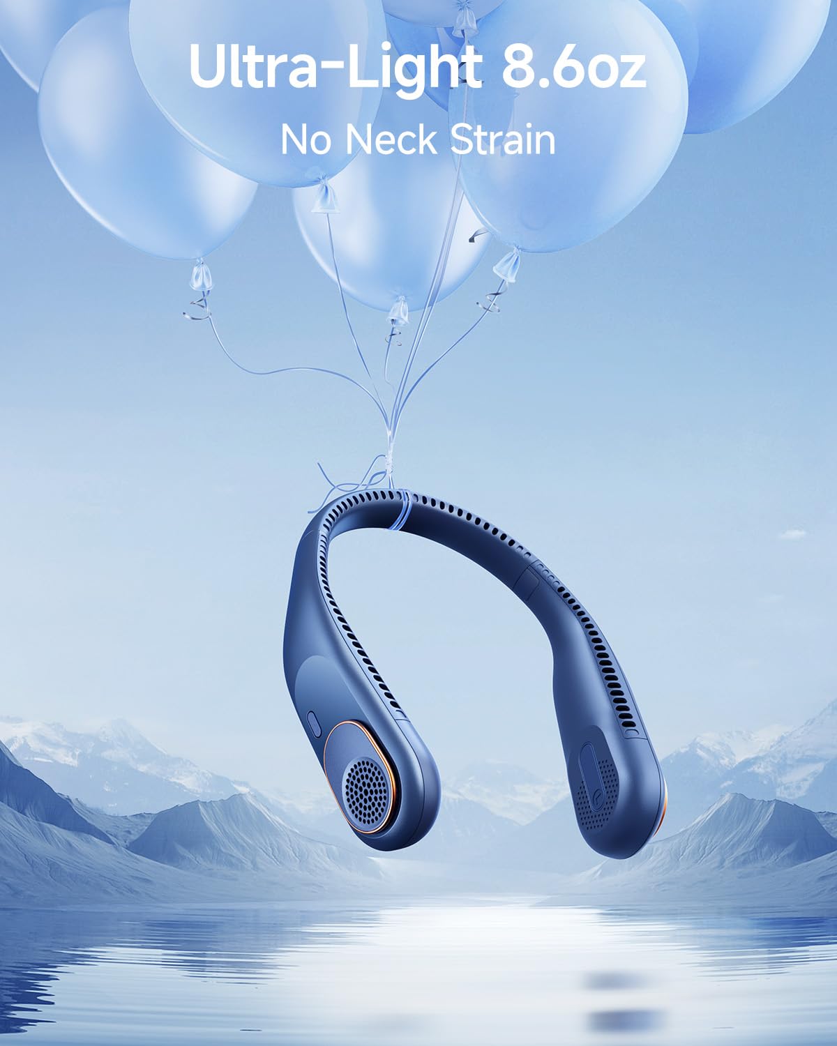 SWEETFULL Portable Neck Fan Bladeless Personal Fan 4000mAh Rechargeable Battery Operated Wearable Small Fan,360° Cooling Airflow, 3 Speed Neck Cooler for Women Men (4000mAh, Black)