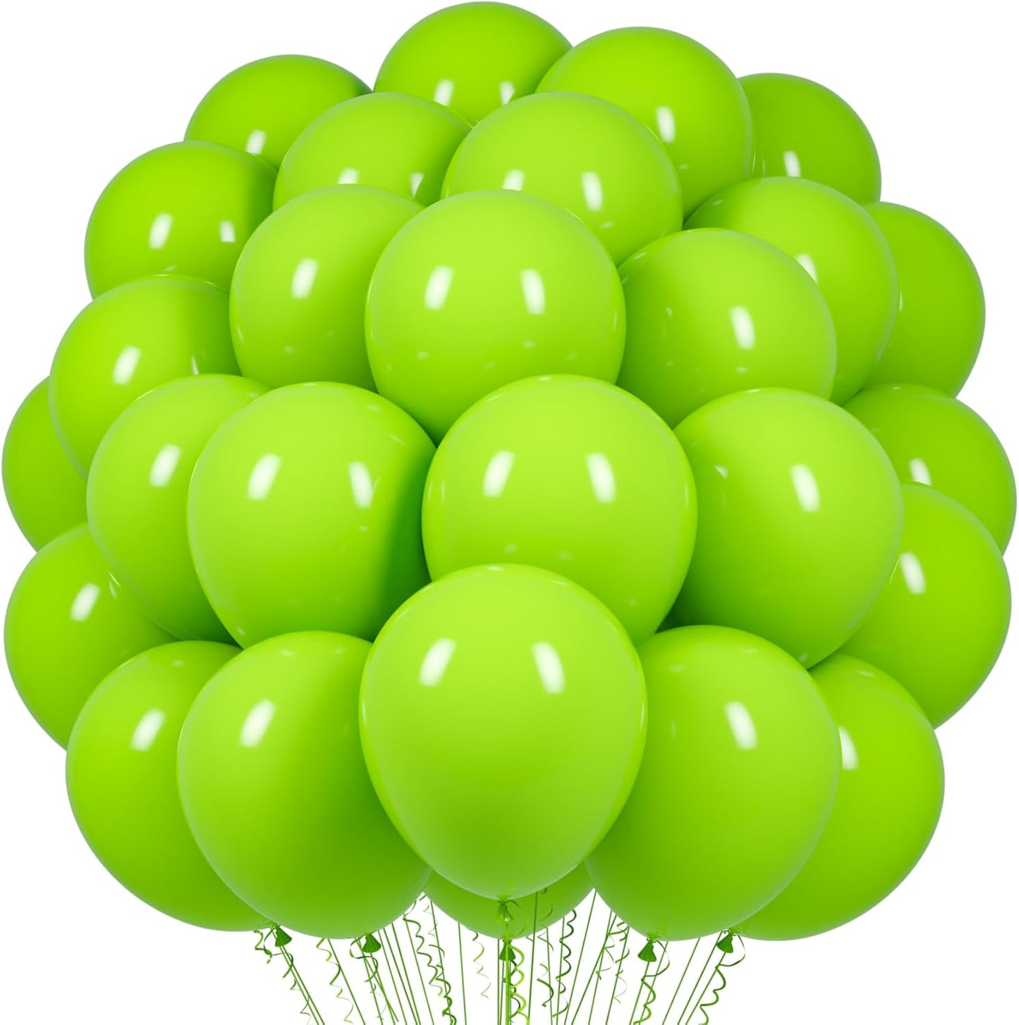 Voircoloria Lime Green Balloons - 12-Inch Latex Party Balloons | 66-Pack for St. Patrick's Day & Celebrations
