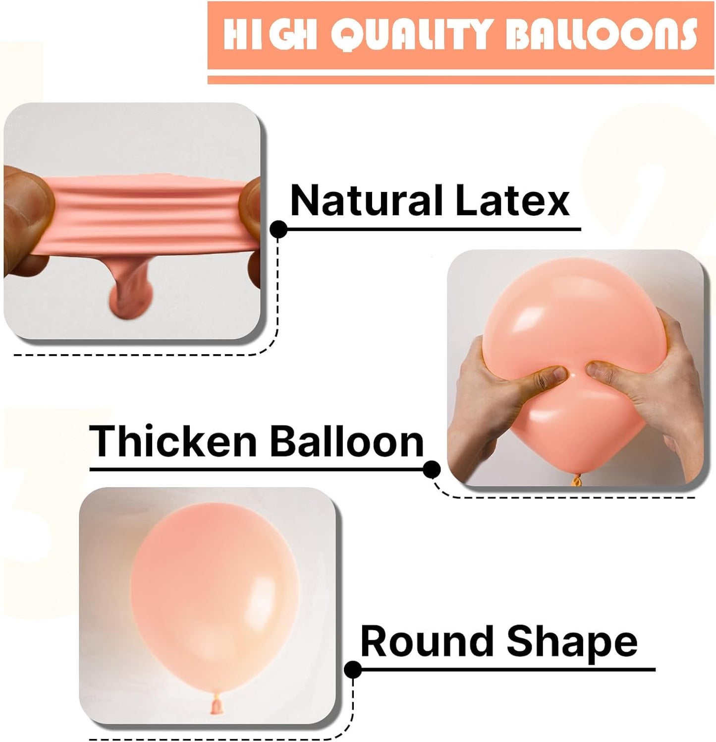 PartyWoo Peach Balloons - 50 Pcs Mini 5 Inch Pastel Light Orange & Pink Latex for Weddings & Parties