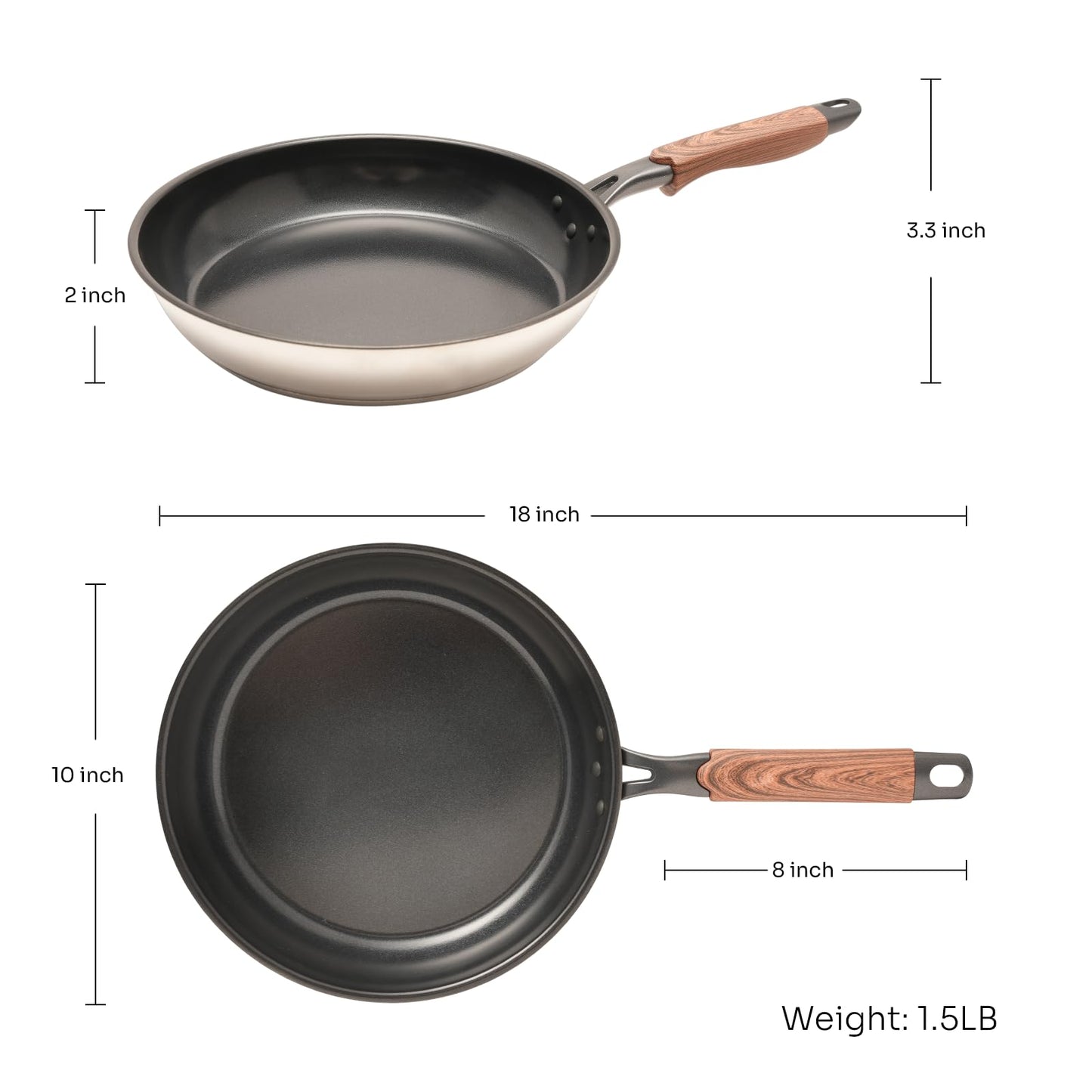 ZHANG XIAO QUAN SINCE 1628 Die-Cast Aluminum Nonstick Frying Pan 10 Inches with Non-Toxic Coating, Skillet with Bakelite Wood Grain Handle, Even Heating Cookware, PFOA/PFOS Free, Black